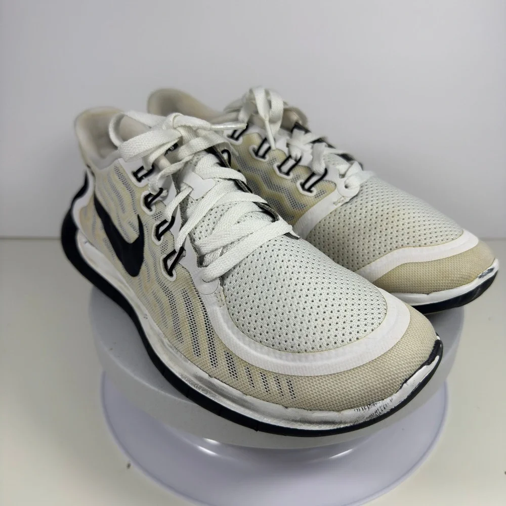 Nike Men Sneakers Free 5.0 Mesh Running Lightweight White‎ Black US 11